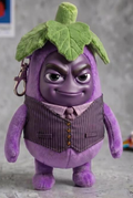 SLATTS Boss Eggplant — Collectible Plush with Swappable Magnetic Face | 15cm Mutant Fruit Keychain