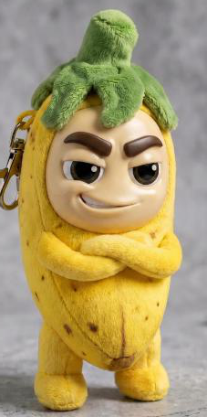 SLATTS Benny Banana — Collectible Plush with Swappable Magnetic Face | 15cm Mutant Fruit Keychain